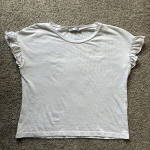 Women's Zara White Flutter Sleeve Top Size Small